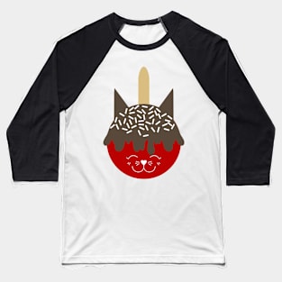 Candy Apple Cat Baseball T-Shirt